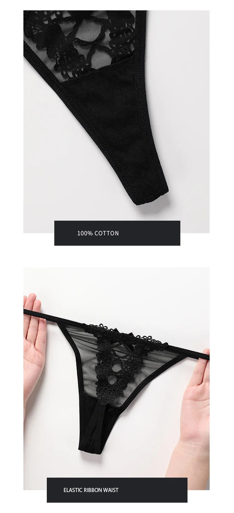 Sexy Girls G String Lace Panties Women Briefs Hollow Out Transparent Thong Thin Underwear Female Low Waist Lingerie Size S-XL