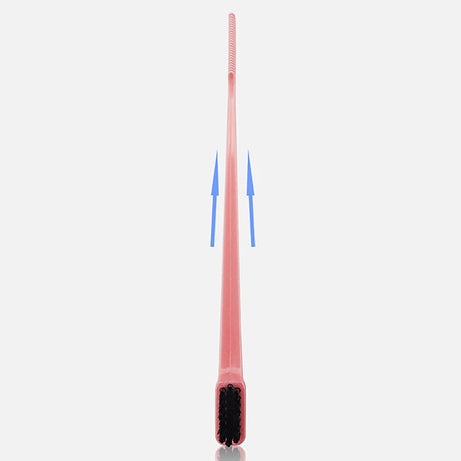 Brosse à cheveux antistatique 2 en 1 avec peigne intégré, idéale pour les perruques en cheveux naturels.