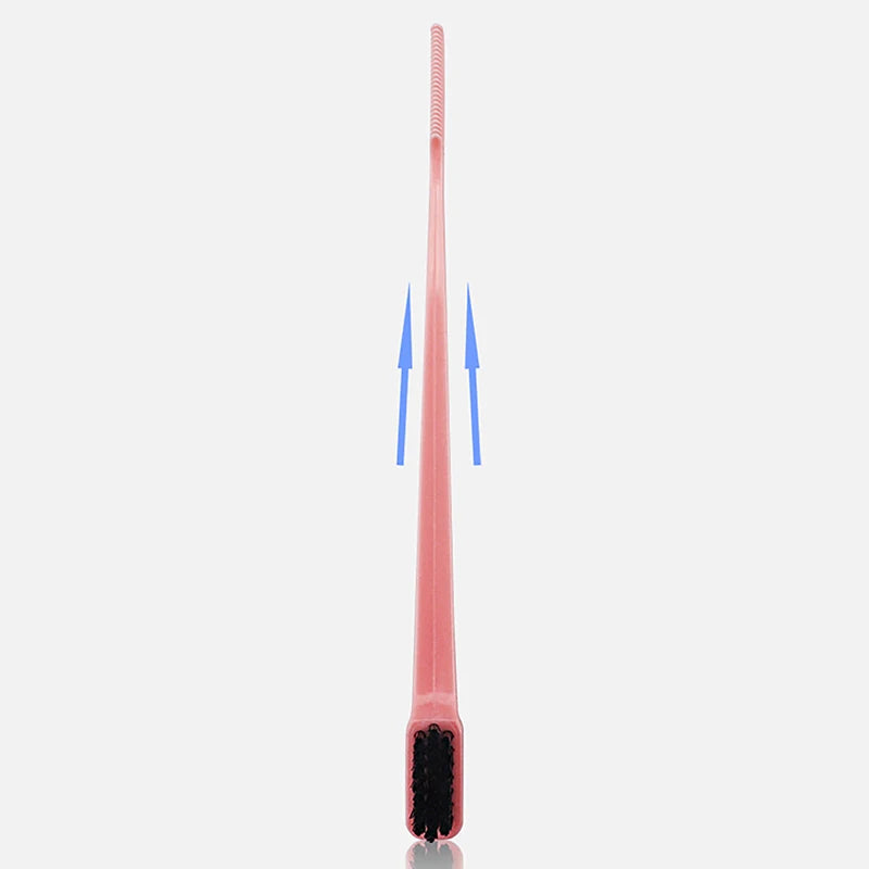 Brosse à cheveux antistatique 2 en 1 avec peigne intégré, idéale pour les perruques en cheveux naturels.