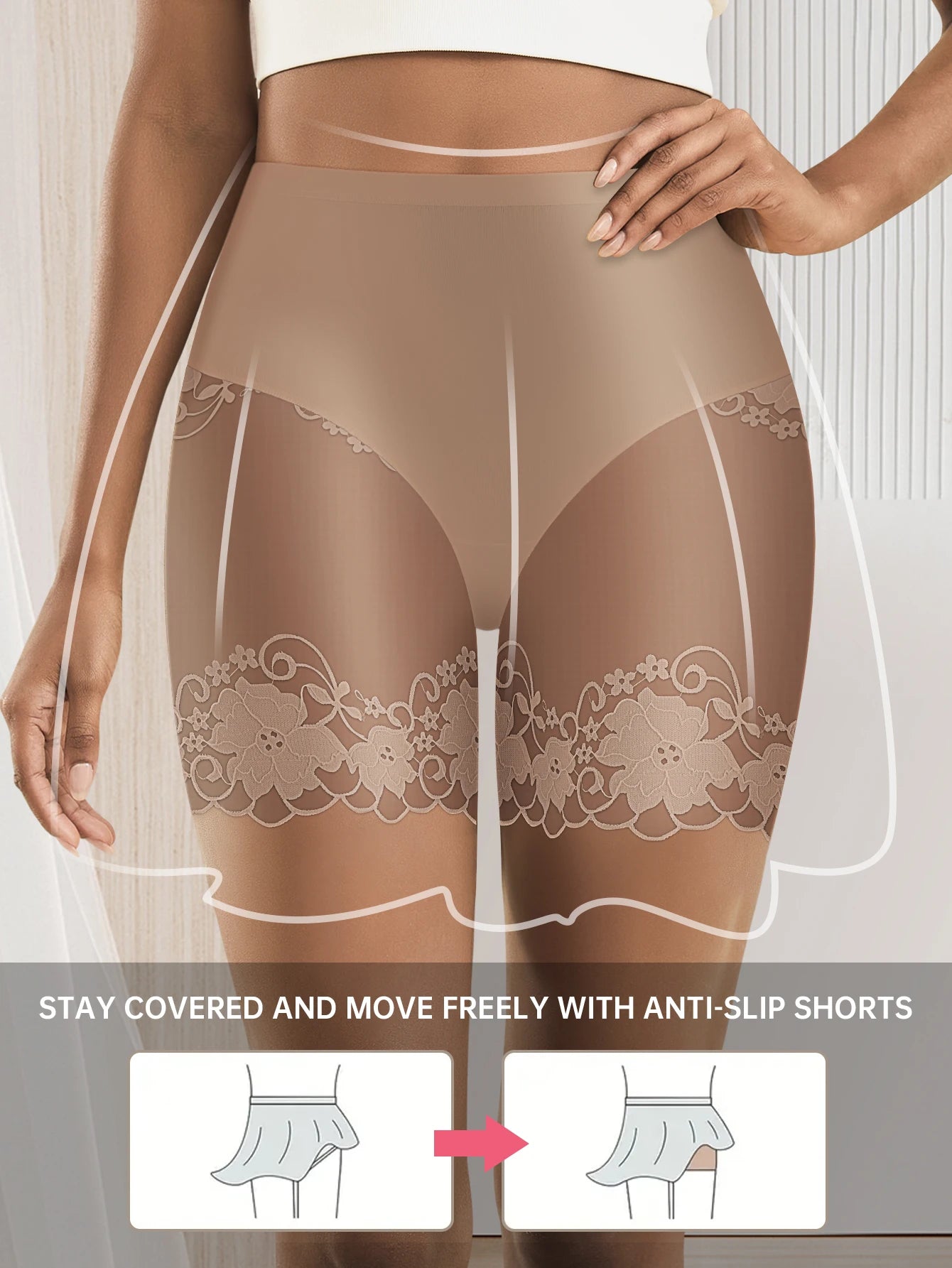 Lot de 2 culottes shorty transparentes pour femmes - Confortables, taille mi-haute, respirantes, ne roulent pas, idéales pour les soirées en amoureux et au quotidien