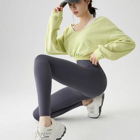 Leggings de sport et de fitness BIVIGAOS Printemps-Été, colorés, sans coutures, effet peau de requin, fins, élastiques et moulants.