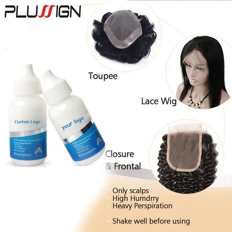 Colle pour perruques Plussign avec dissolvant Super Lace Glue pour perruques en dentelle/toupets/clos, kit d'installation de perruques