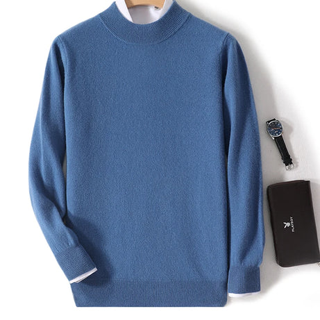 Pull 100 % laine mérinos pour femme, grande taille jusqu'à 5XL, col demi-lune, maille ample, manches longues, finitions cachemire.