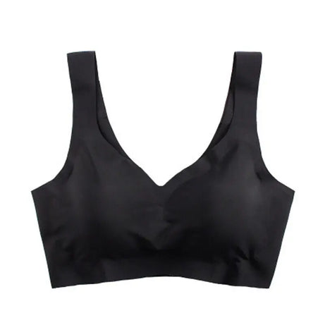 Soutien-gorge sans coutures en soie glacée pour femme (collection 2024), coussinets amovibles, effet push-up, brassière de yoga respirante, sans armatures.