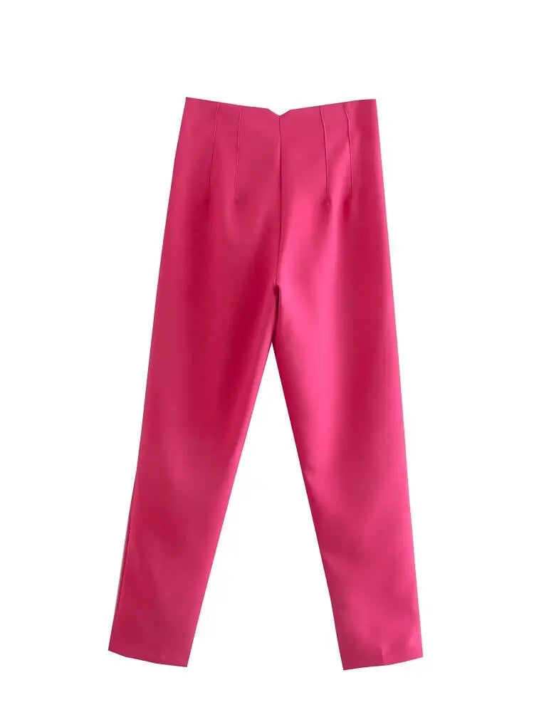 Tenues de bureau Koekop Pantalons crayon Noir Rose Blanc Pantalons Femme Mode Vêtements de bureau Pantalons taille haute pour femmes Pantalons habillés