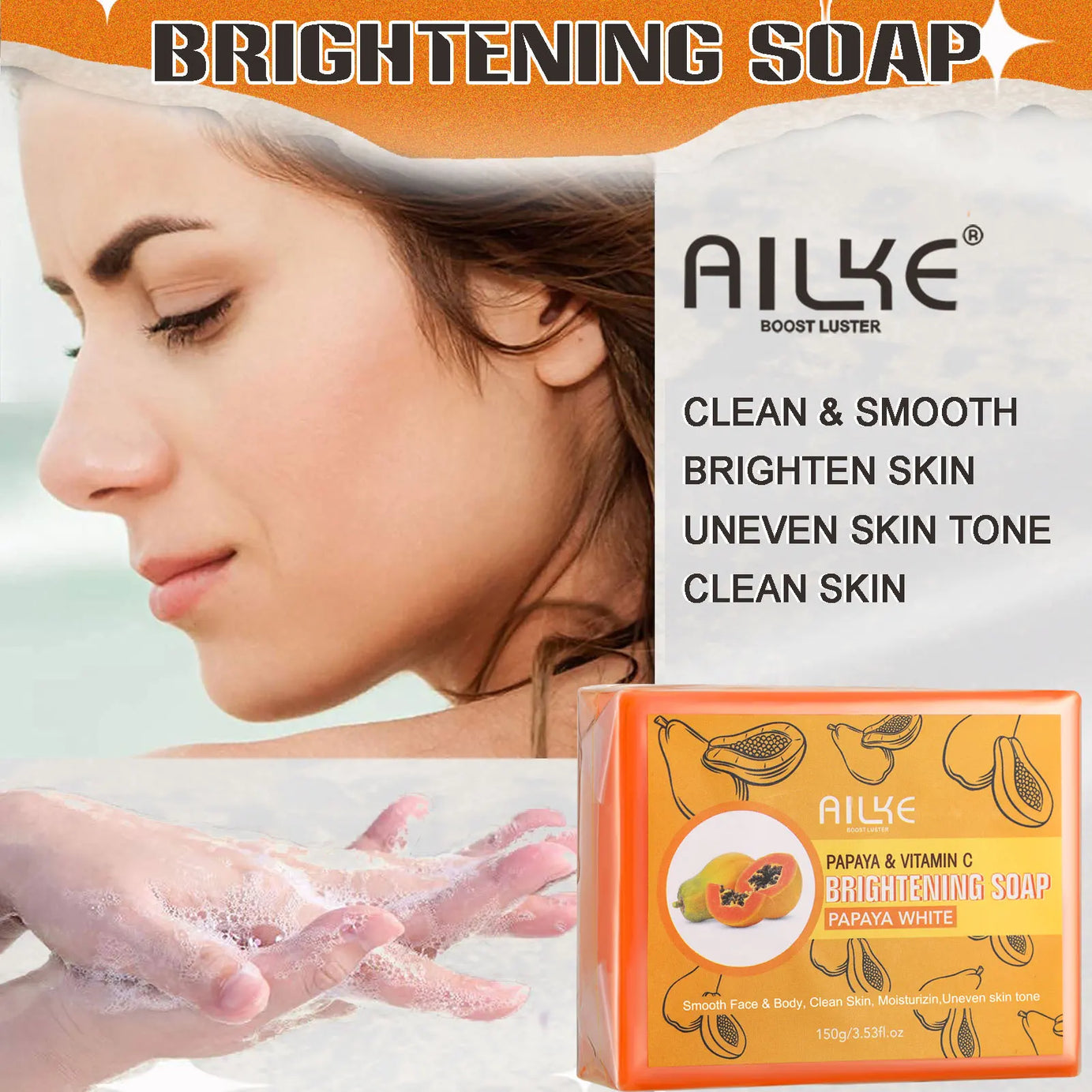 Kit de soins éclaircissants multivitaminés naturels AILKE : hydrate, unifie le teint, atténue les taches brunes et blanches, nettoie et lisse la peau.