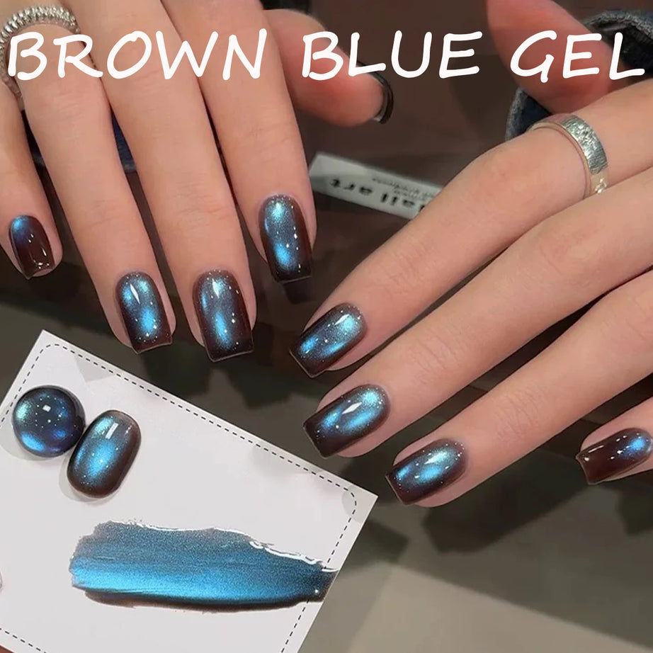 Vernis à ongles gel blanc effet œil de chat TC Flow Light (1 à 9 pièces) - Ultra brillant, semi-permanent, UV, effet miroir, aimant pour ongles