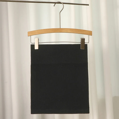 FINETOO Printemps Été Nouvelle Jupe Mini Taille Haute Élastique Noire Affinante en Tricot Court pour Femmes Professionnelles