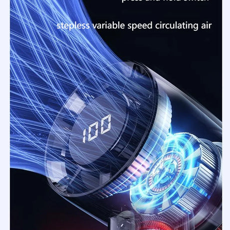 Mini ventilateur portable avec affichage LED, refroidissement par semi-conducteurs, 100 vitesses, batterie rechargeable USB, ventilateur d'extérieur