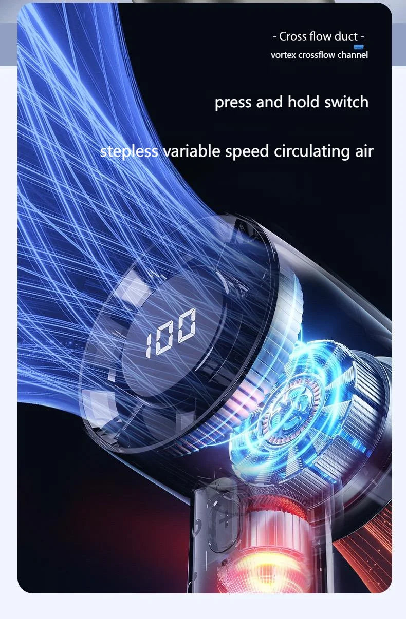 Mini ventilateur portable avec affichage LED, refroidissement par semi-conducteurs, 100 vitesses, batterie rechargeable USB, ventilateur d'extérieur