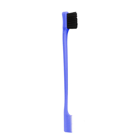 Brosse à cheveux antistatique 2 en 1 avec peigne intégré, idéale pour les perruques en cheveux naturels.