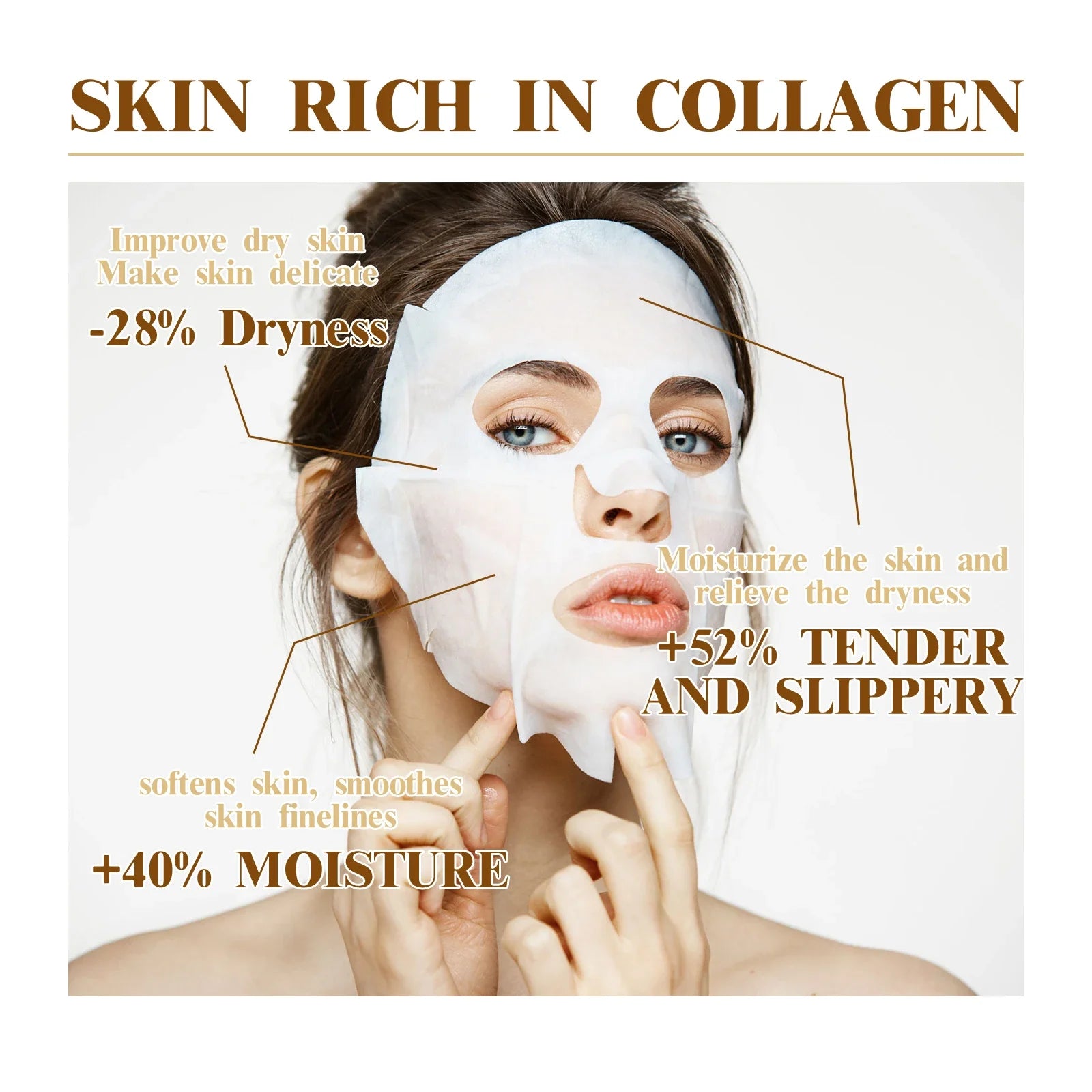 Lot de 10 masques faciaux anti-rides au collagène, anti-âge, atténue les ridules, raffermit la peau, hydrate et illumine le teint, cosmétique coréenne