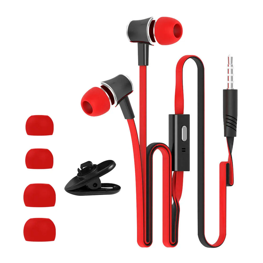 Écouteurs filaires Extra Bass avec microphone et prise jack 3,5 mm, style Noodles, pour Samsung