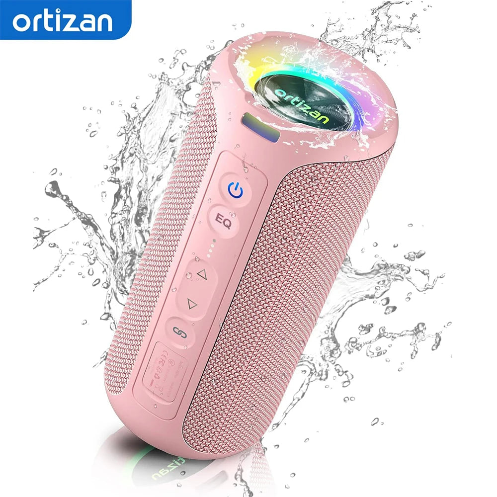 Enceinte Bluetooth portable Ortizan X8 Pro avec son stéréo 40 W, basses riches, étanchéité IPX7, 30 h d'autonomie, éclairage multicolore et 3 égaliseurs.