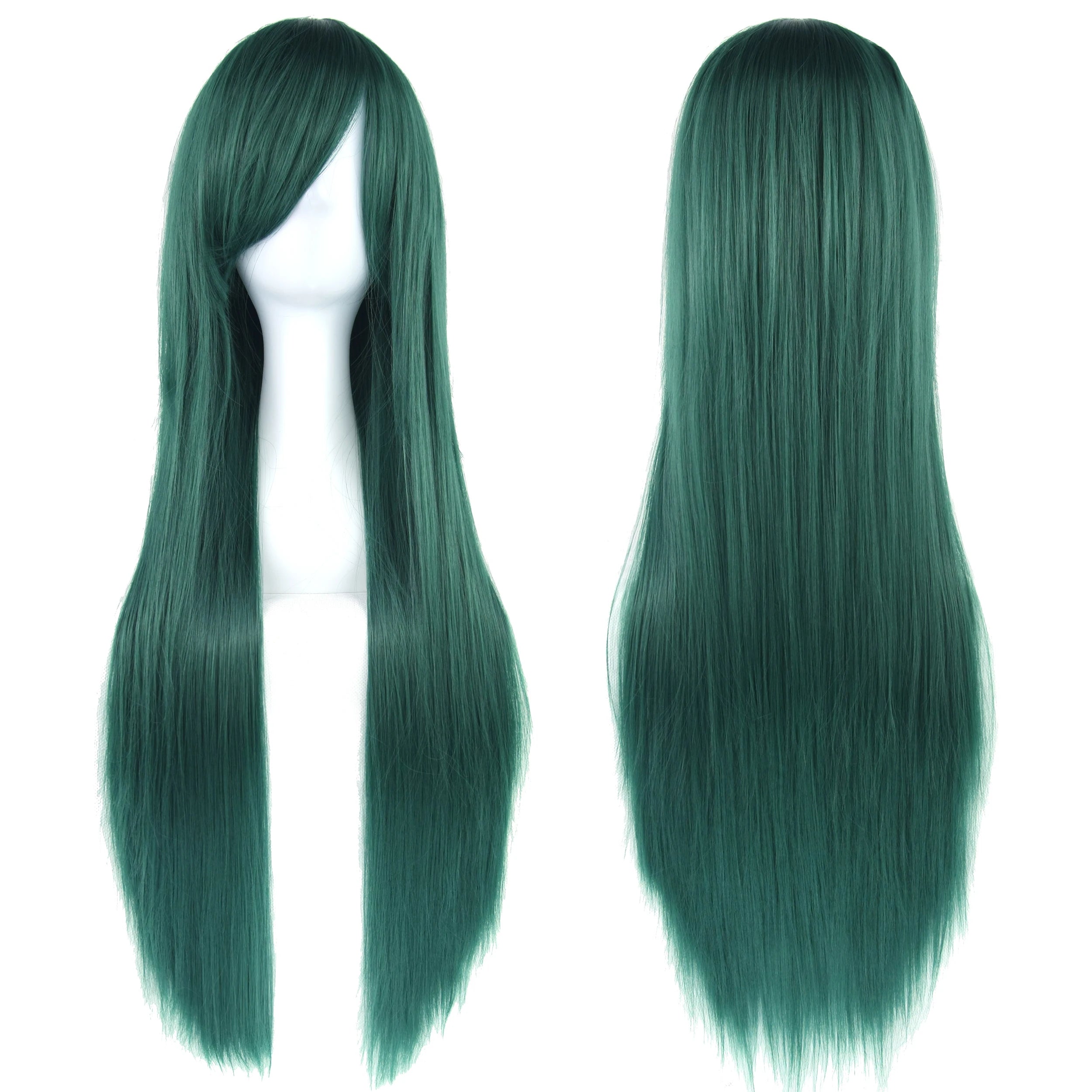Perruque synthétique Soowee de 80 cm de long, blanche et violette, idéale pour le cosplay, les fêtes et les coiffures noires. Cheveux raides. Postiche pour femme.