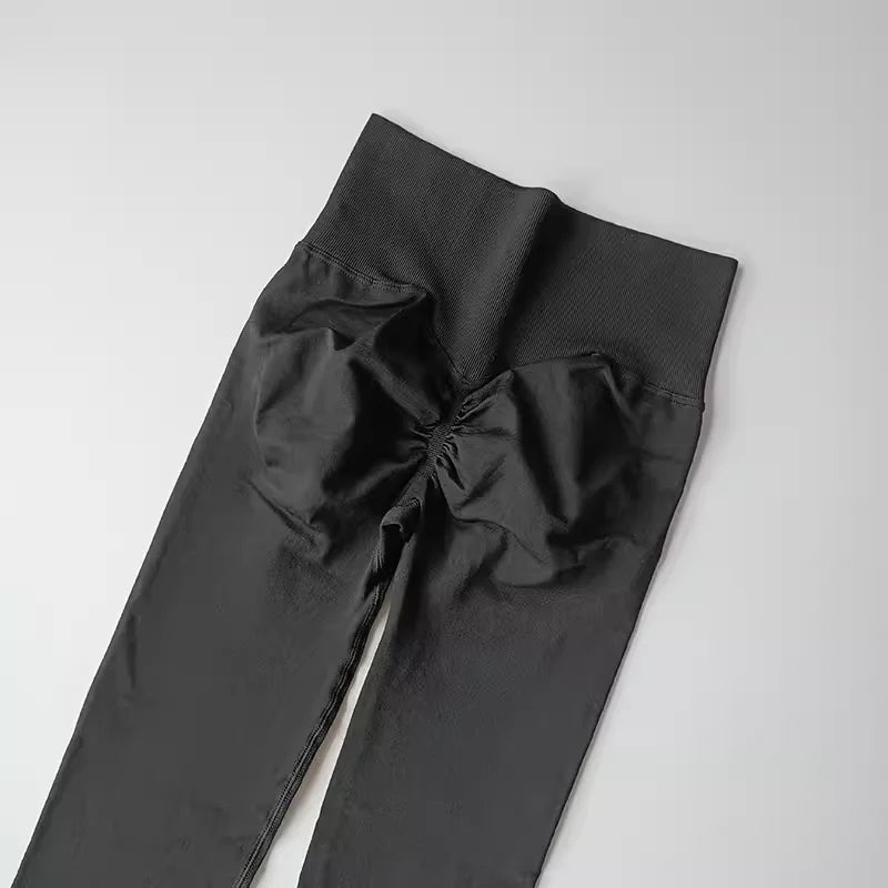 Leggings de yoga taille haute pour femme, sans coutures, effet push-up, pour le sport, le fitness et la course à pied, gainants et ultra-élastiques.