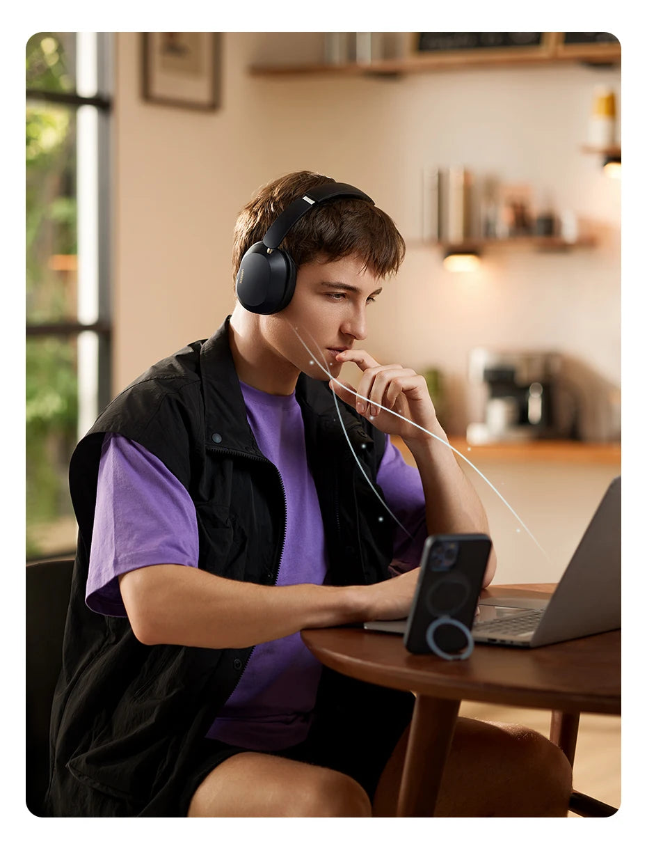 Écouteurs sans fil Bluetooth UGREEN Max5c avec réduction de bruit active ANC 43 dB, audio spatial haute résolution LDAC 75 Hz.