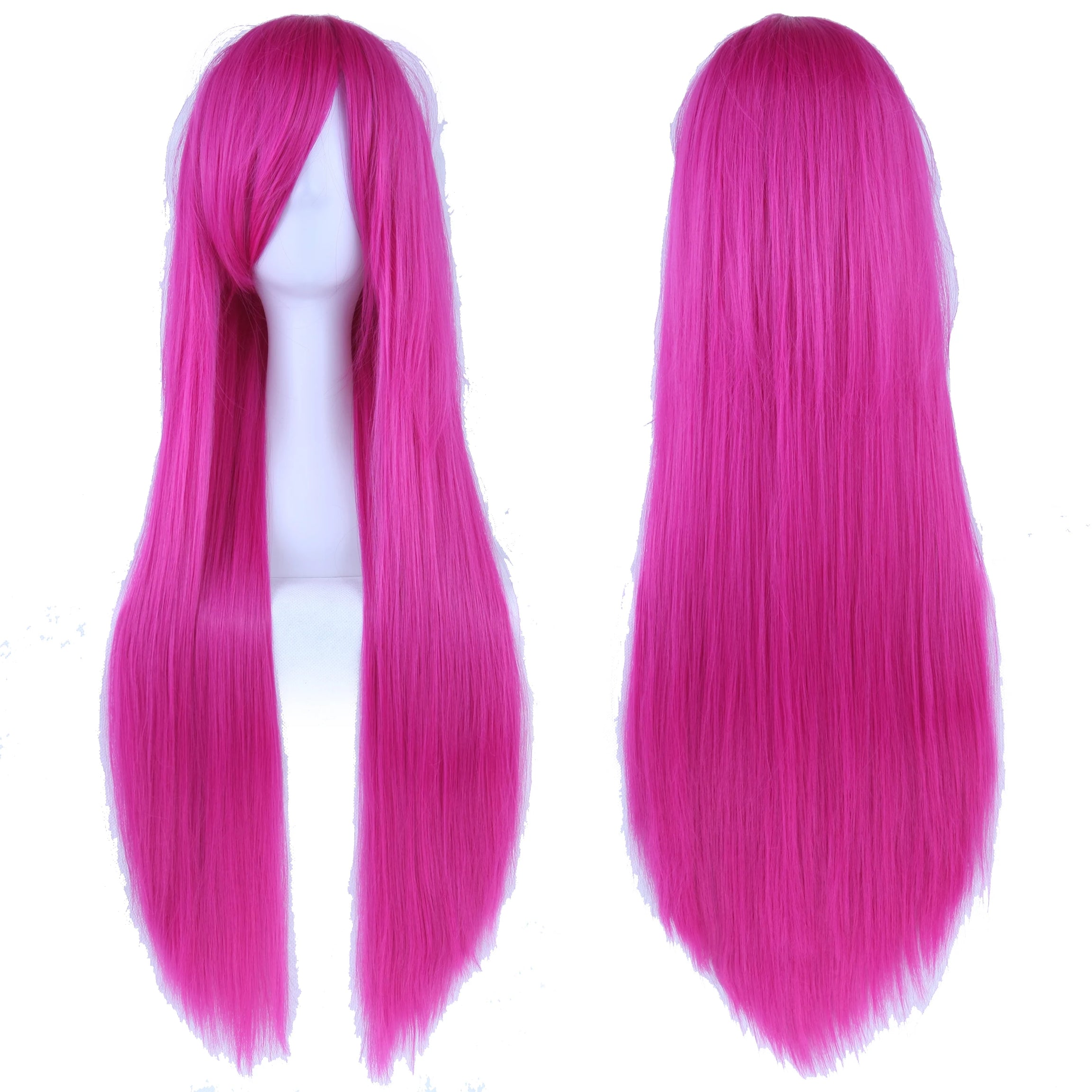 Perruque synthétique Soowee de 80 cm de long, blanche et violette, idéale pour le cosplay, les fêtes et les coiffures noires. Cheveux raides. Postiche pour femme.