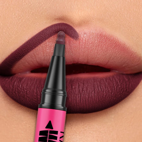 Crayon à lèvres liquide mat 12 couleurs, waterproof, effet repulpant, pour un contour des lèvres naturel et un maquillage contour des lèvres impeccable.