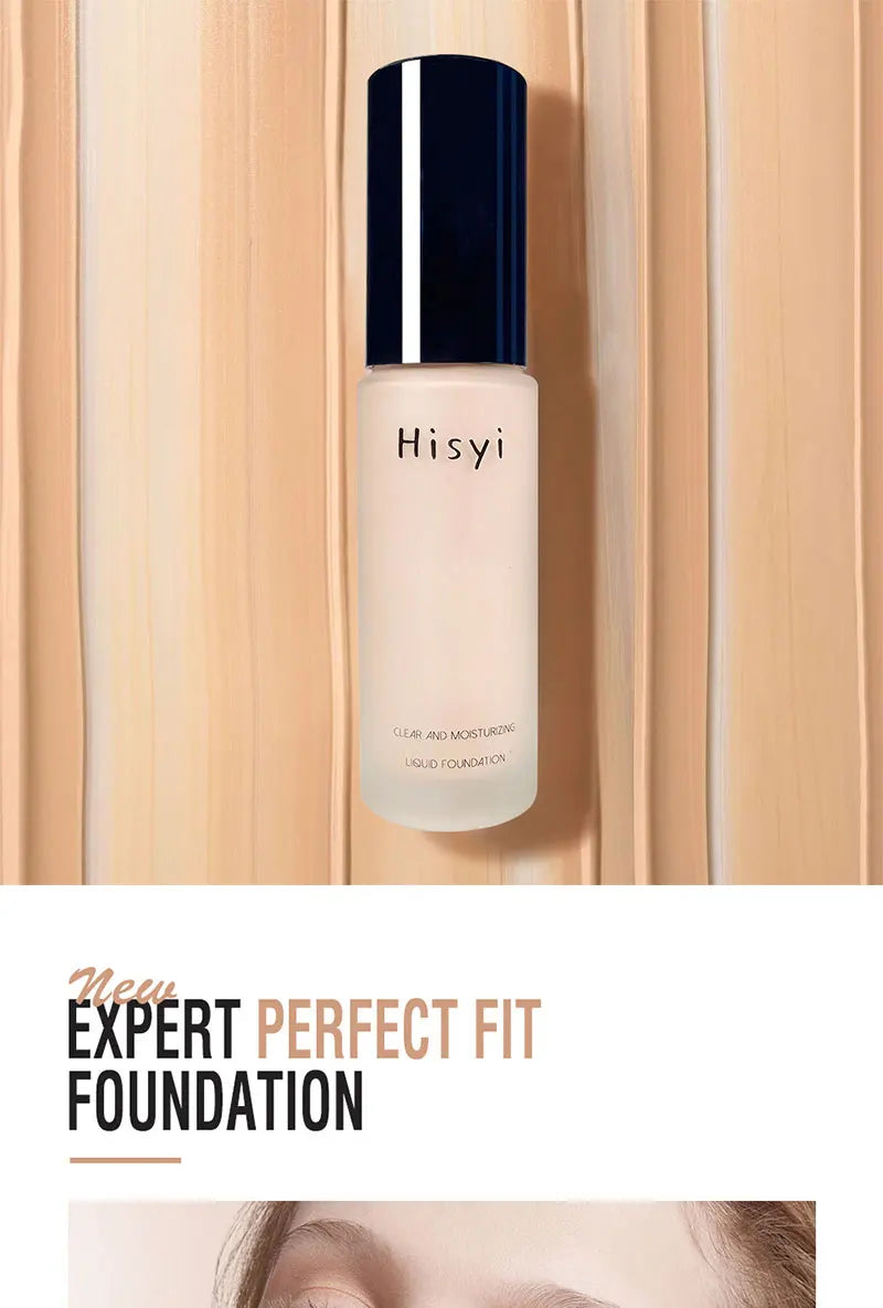 Le fond de teint liquide camoufle naturellement les imperfections sans effet poudre, crème visage simple, fond de teint transparent, masque les imperfections.
