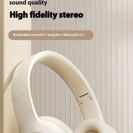 Casque stéréo Hi-Fi circum-aural M5 sans fil Bluetooth 5.3, idéal pour le sport et les jeux vidéo. Compatible avec carte TF/AUX et réduction du bruit.