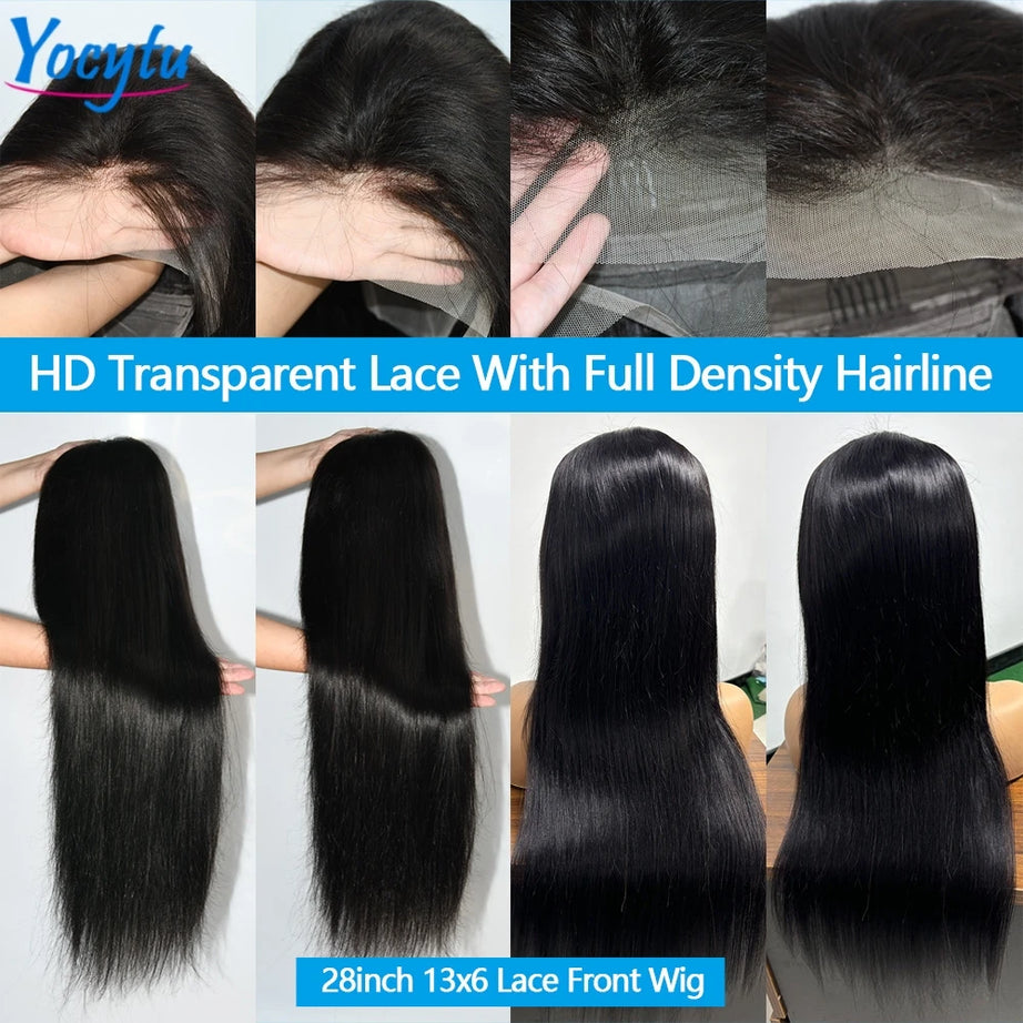 Perruque Lace Front 28/30 pouces en cheveux humains YOCYTU HD, perruque Lace Front 13x6 en cheveux humains péruviens, livraison en 3 jours en France