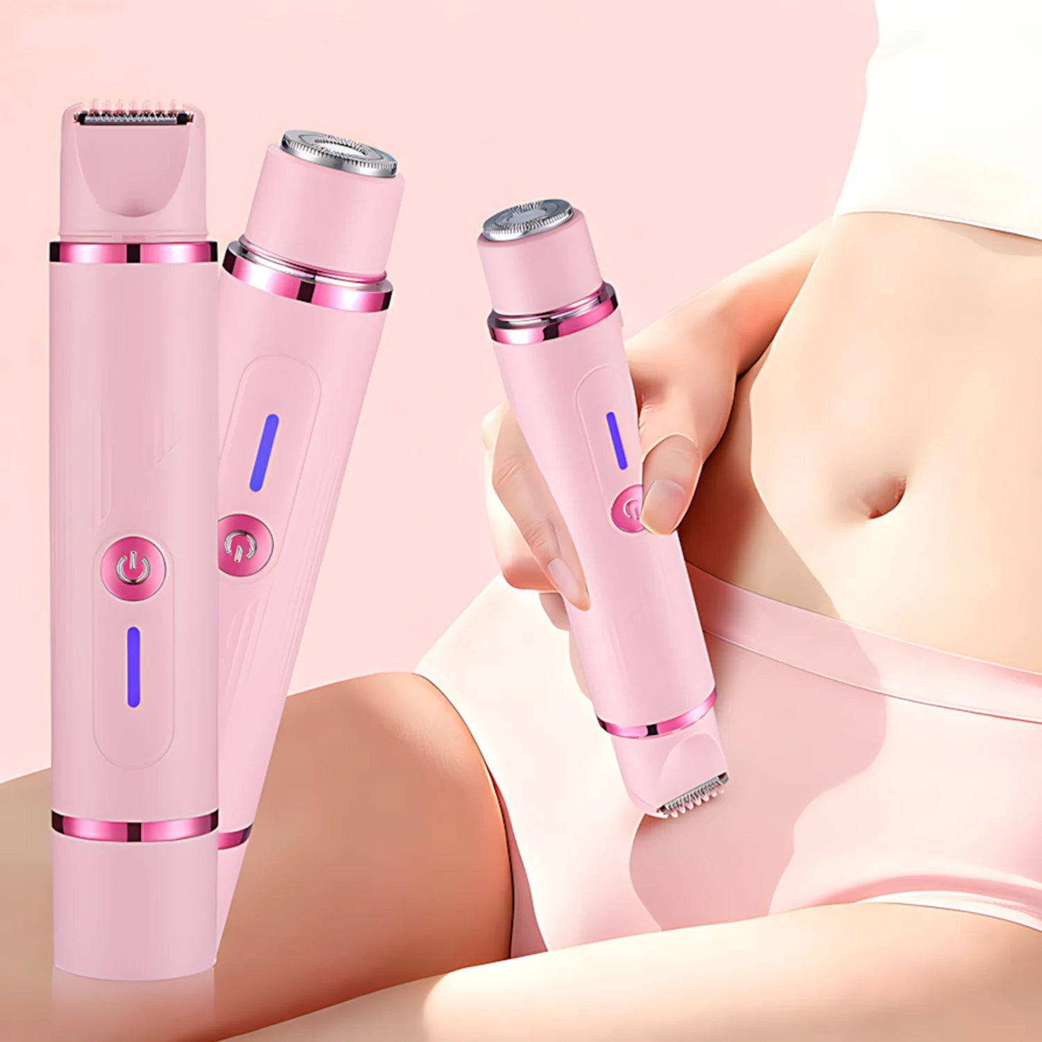 Rasoir électrique pour femme, double tête 2 en 1, rasoir pour aisselles, bras, jambes, maillot et pubis, épilateur