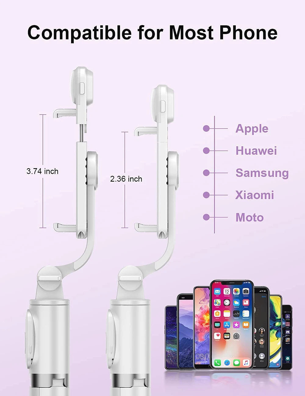 Perche à selfie sans fil Bluetooth avec trépied pliable et portable, éclairage d'appoint et télécommande pour smartphones Android et iPhone.