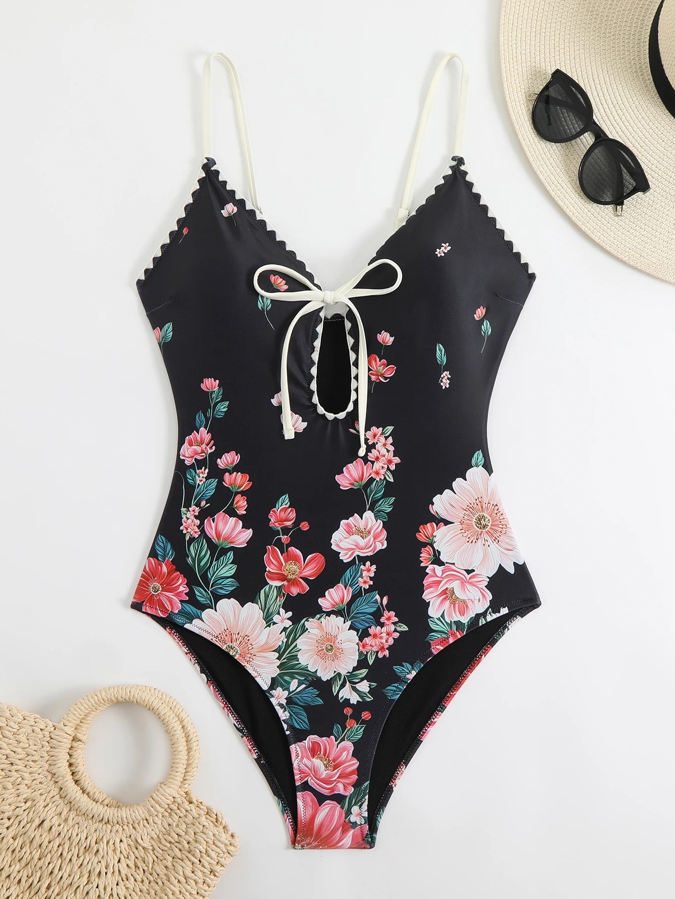 Maillot de bain une pièce imprimé 2026 pour femme, à lacets, body push-up, monokini, tenue de plage d'été