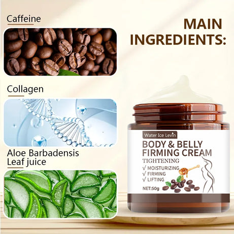 Crème raffermissante ventre plat - 60 g, extraits de plantes, hydratation intense, sans alcool, convient à tous les types de peau, sans épices, améliore l'élasticité de la peau.