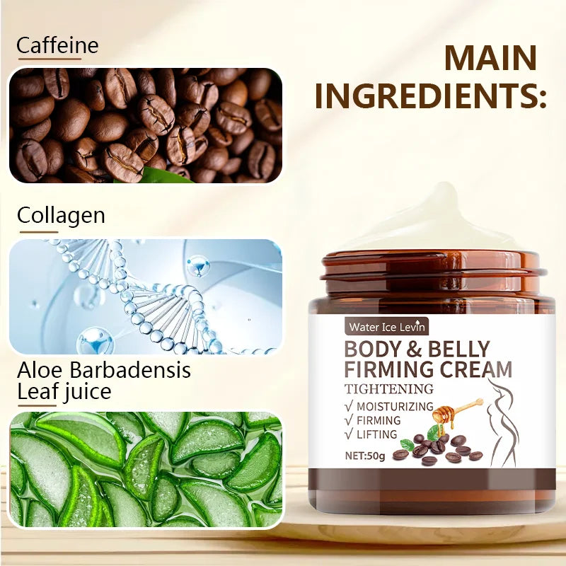 Crème raffermissante ventre plat - 60 g, extraits de plantes, hydratation intense, sans alcool, convient à tous les types de peau, sans épices, améliore l'élasticité de la peau.