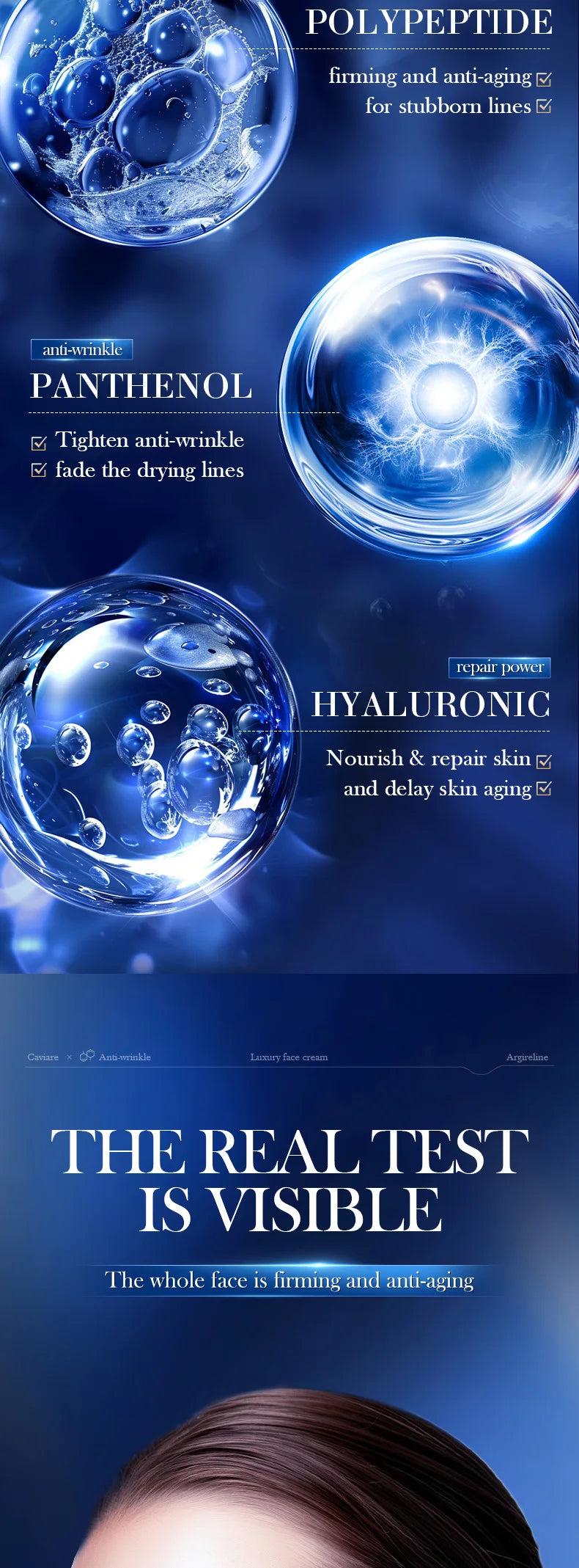 Crème anti-rides instantanée au rétinol pour le visage : soin anti-âge raffermissant et liftant, atténue les ridules, améliore l’apparence de la peau, hydrate et illumine le teint.