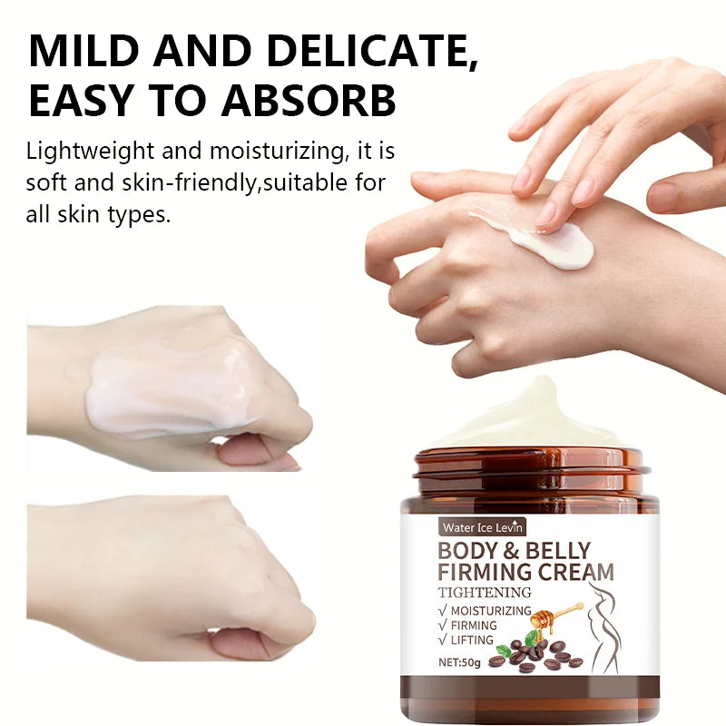 Crème raffermissante ventre plat - 60 g, extraits de plantes, hydratation intense, sans alcool, convient à tous les types de peau, sans épices, améliore l'élasticité de la peau.