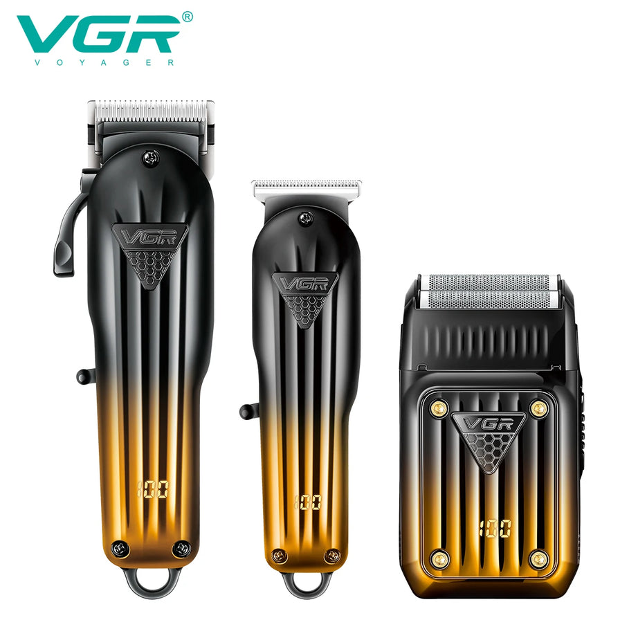 Tondeuse à cheveux électrique combinée VGR 644 avec dégradé, rechargeable, professionnelle, pour homme.