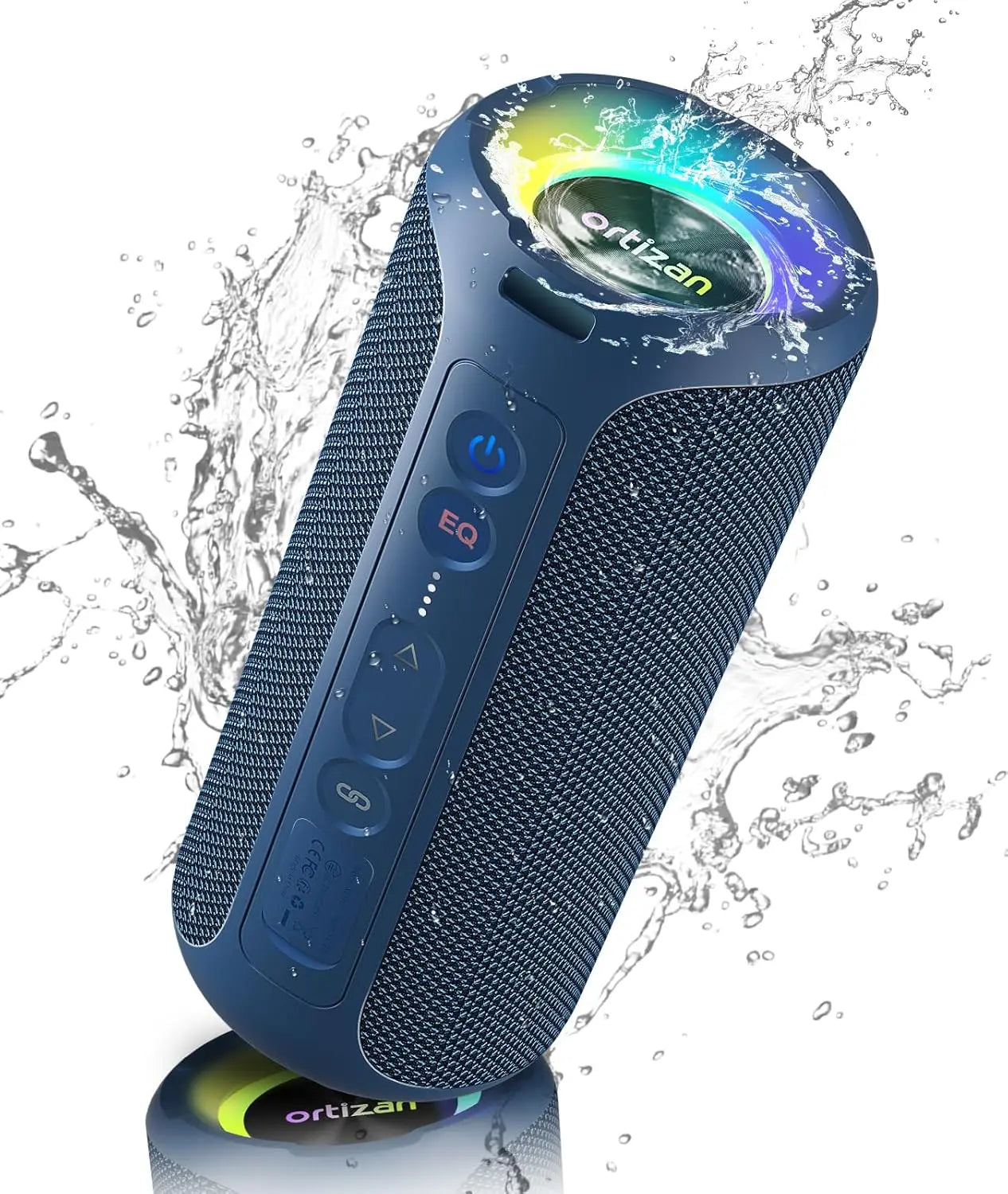 Enceinte Bluetooth portable Ortizan X8 Pro avec son stéréo 40 W, basses riches, étanchéité IPX7, 30 h d'autonomie, éclairage multicolore et 3 égaliseurs.