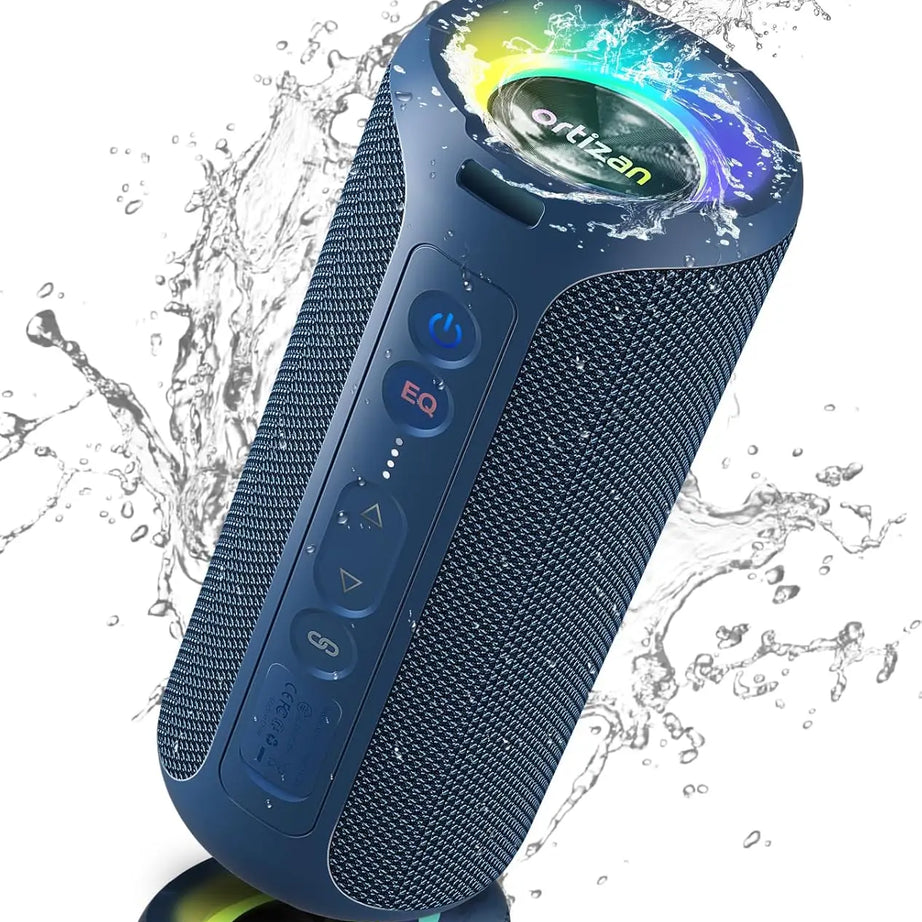 Enceinte Bluetooth Ortizan 40 W avec basses renforcées, portable, sans fil, pour l'extérieur, autonomie de 30 heures, étanche IP7, Bluetooth 5.3