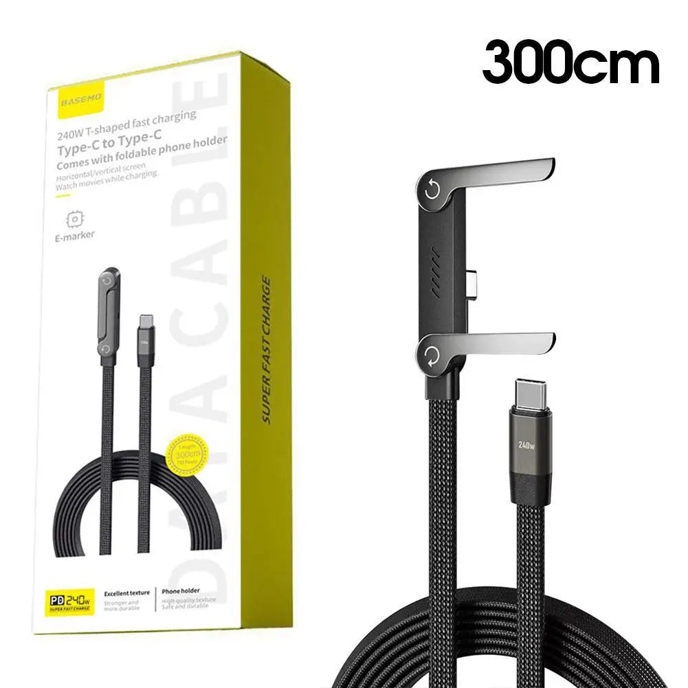 Support de téléphone portable pliable à charge rapide 240 W, câble de données, réglage multi-angle, charge continue.