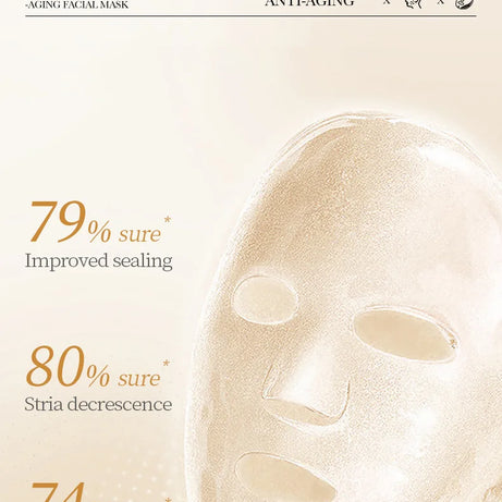 Lot de 10 masques visage anti-rides au collagène, hydratants, anti-âge, réparateurs et éclaircissants. Soin du visage. Masques en tissu.