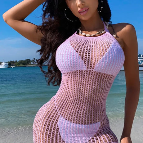 Nouvelle robe moulante en résille, costumes exotiques et érotiques pour femmes, lingerie sexy, sous-vêtements en résille transparente