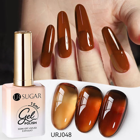 Vernis gel semi-permanent UR SUGAR 15 ml, couleur blanc laiteux translucide, effet gelée, UV, semi-permanent, pour nail art, à dissoudre. Dernière tendance.