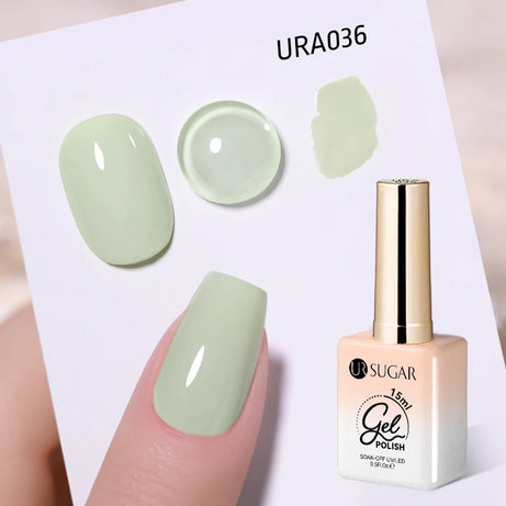 Vernis gel semi-permanent UR SUGAR 15 ml, couleur blanc laiteux translucide, effet gelée, UV, semi-permanent, pour nail art, à dissoudre. Dernière tendance.