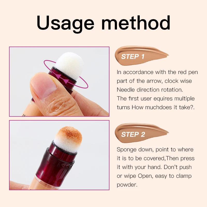 Nouveau correcteur en éponge pour cernes, taches de rousseur, acné et imperfections. Fond de teint liquide hydratant longue tenue.