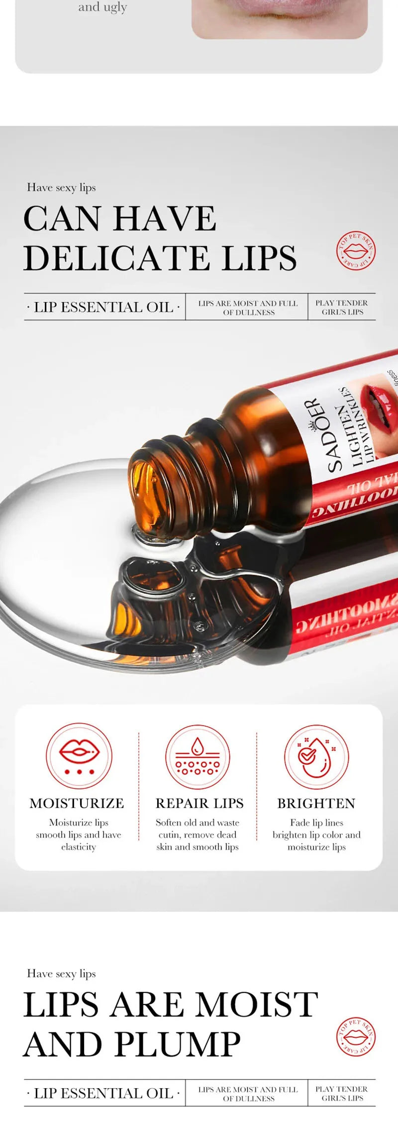 Sérum repulpant pour les lèvres à l'huile, à l'acide hyaluronique, hydratant et voluptueux. Formule non irritante qui illumine le teint, atténue les ridules et repulpe les lèvres.