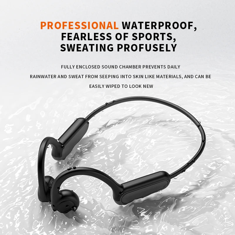 Écouteurs intra-auriculaires à conduction osseuse 2025, Bluetooth 5.3, sans fil, avec crochet d'oreille, étanches, pour le sport, la course et la conduite.