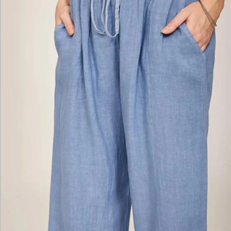 Nouveaux vêtements décontractés d'été et d'automne pour femmes en Europe, en Amérique et en Europe. Pantalons décontractés amples en coton et chanvre.