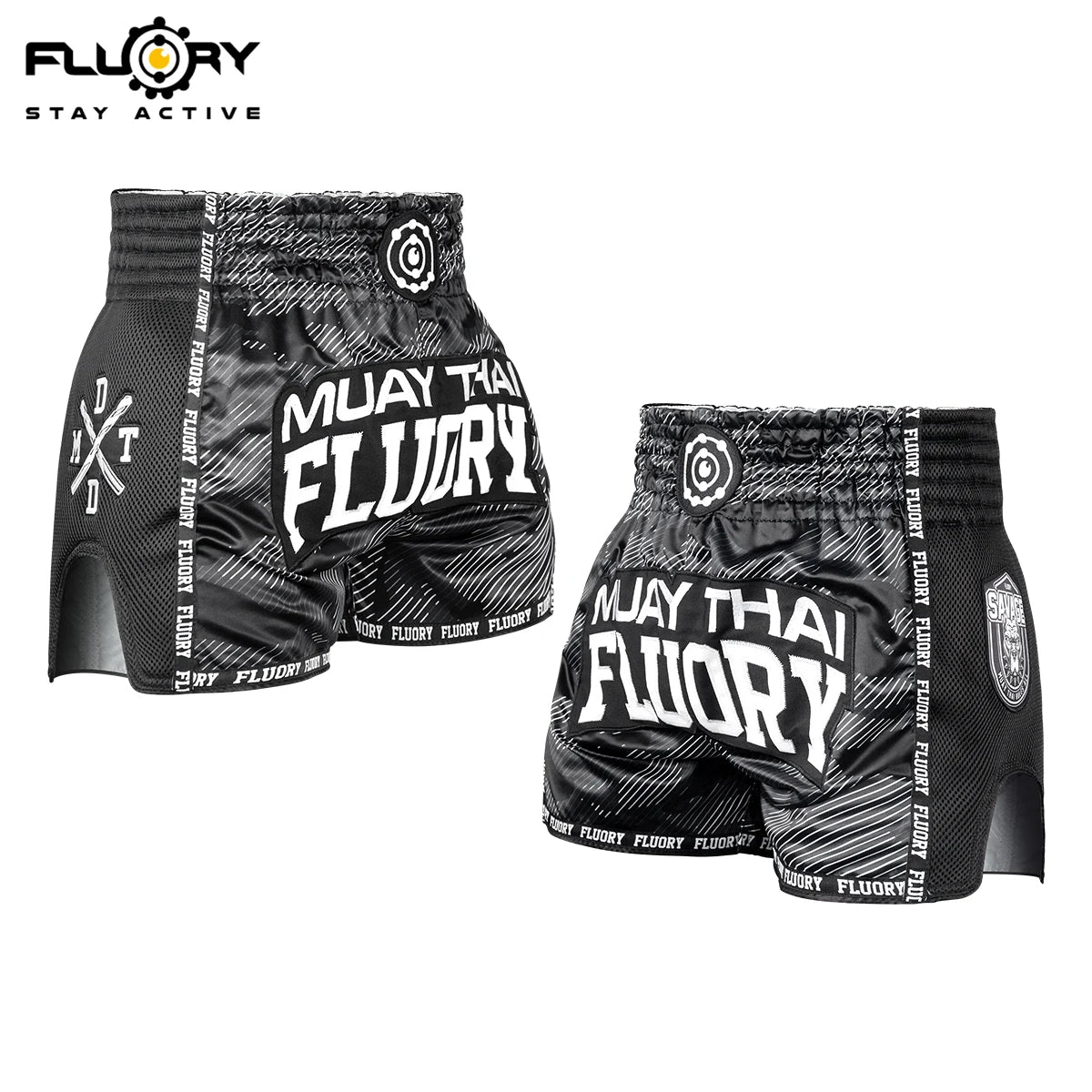 Short de combat FLUORY MMA Muay Thai, pantalon de sport de haute qualité pour enfant, idéal pour l'entraînement de boxe, le kickboxing et le fitness.