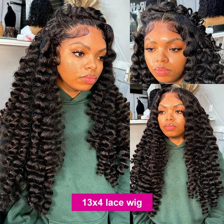 Perruque Lace Frontale HD 13x6 en cheveux humains brésiliens ondulés, 40 à 42 pouces, pour femmes.