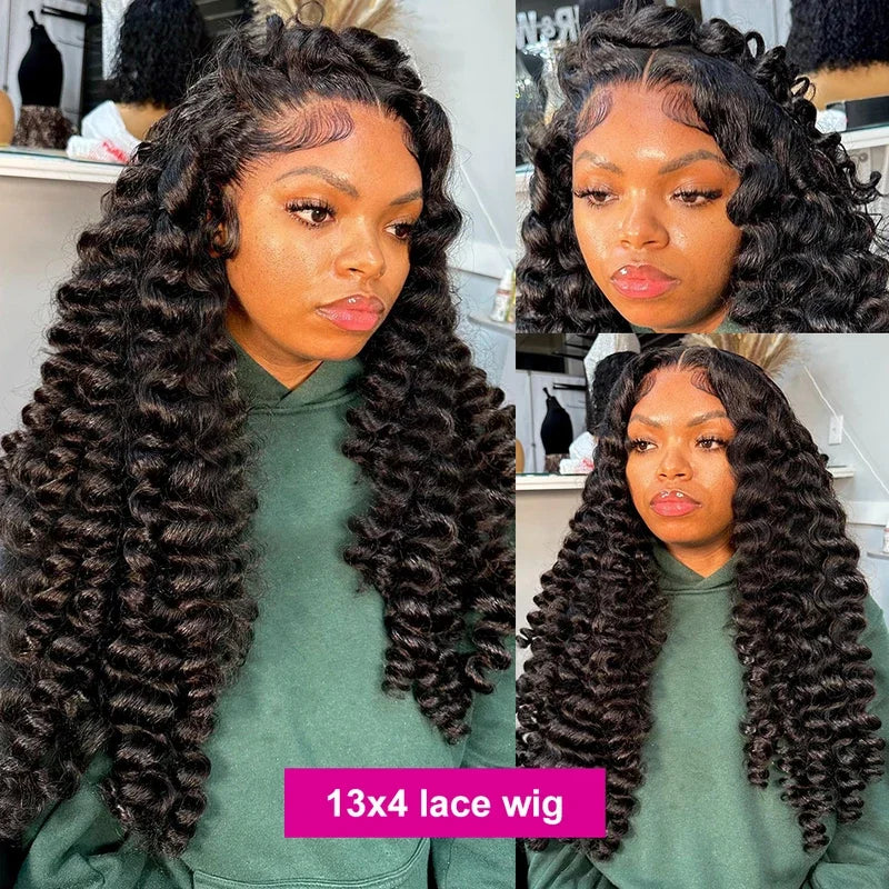 Perruque Lace Frontale HD 13x6 en cheveux humains brésiliens ondulés, 40 à 42 pouces, pour femmes.