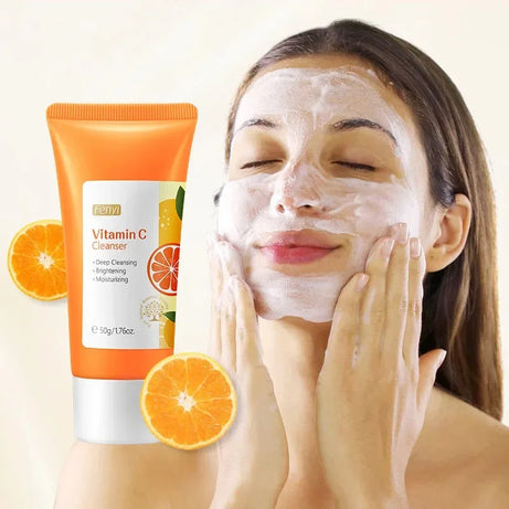 Nettoyant visage à la vitamine C, nettoyant en profondeur, hydratant, éliminateur de points noirs, soin du visage, mousse nettoyante, soin de la peau