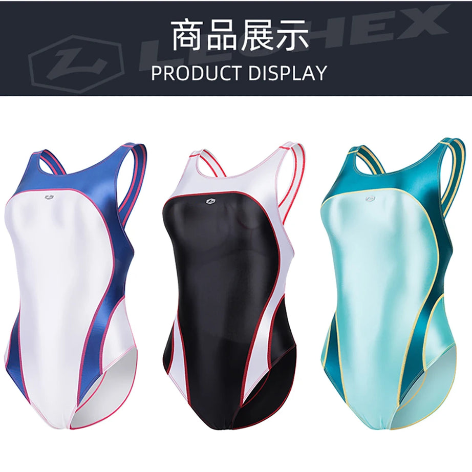 Body sexy en satin japonais pour femme, transparent, une pièce, lingerie brillante échancrée, collants sexy pour soirées et clubs